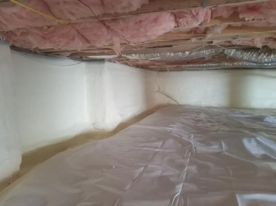 Crawl space encapsulation with closed-cell spray foam for Spray Foam Roofing in Moyock